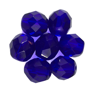 Cobalt - Glass Fire Polished Beads, 8mm