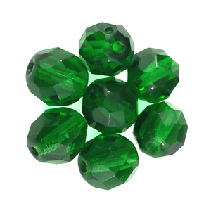 Dark Green - Glass Fire Polished Beads, 8mm