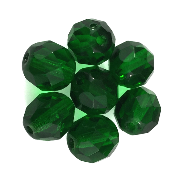 Forest Green - Glass Fire Polished Beads, 8mm