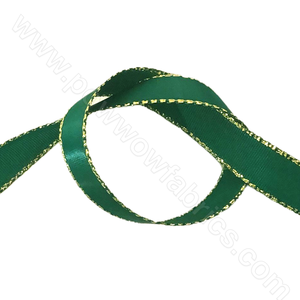 Forest Green/Gold - 3/8" Metallic Ribbon