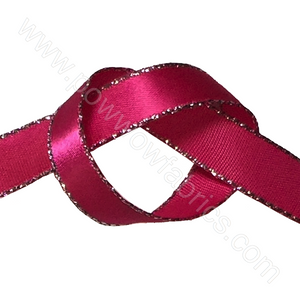 Fuchsia/Silver - 3/8" Metallic Ribbon
