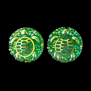 Green Turtle Round - Gems