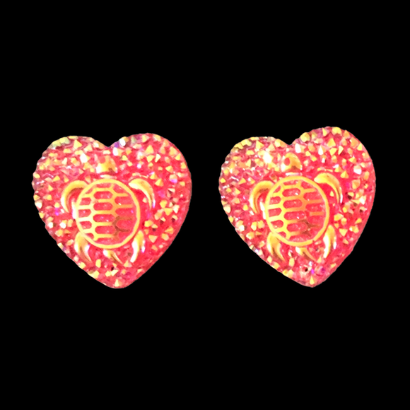 Hot Pink Turtle Heart - Gems