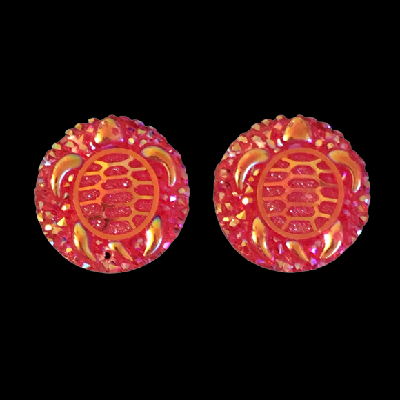 Hot Pink Turtle Round - Gems