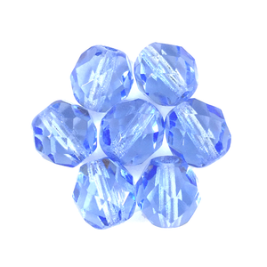 Light Blue - Glass Fire Polished Beads, 8mm