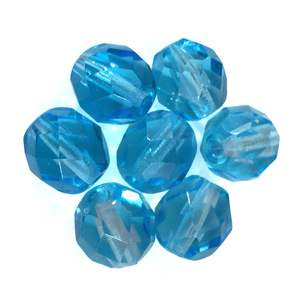Light Turquoise - Glass Fire Polished Beads, 8mm