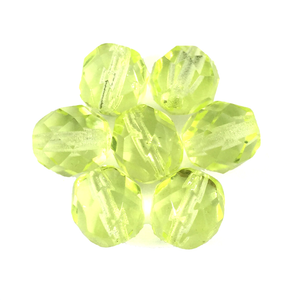 Light Yellow - Glass Fire Polished Beads, 8mm