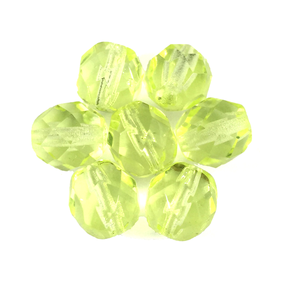 Light Yellow - Glass Fire Polished Beads, 8mm