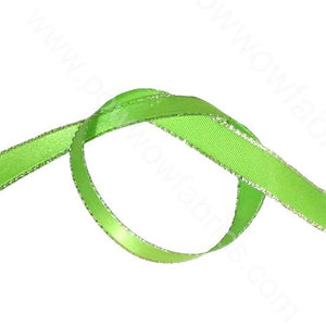 Lime Green/Silver - 3/8" Metallic Ribbon