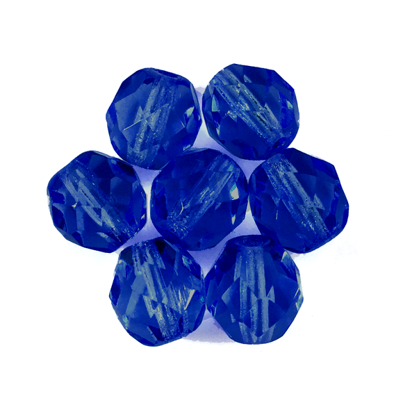 Montana Blue - Glass Fire Polished Beads, 8mm
