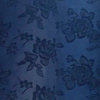 Navy Blue - Floral Satin