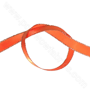 Orange/Silver - 3/8" Metallic Ribbon