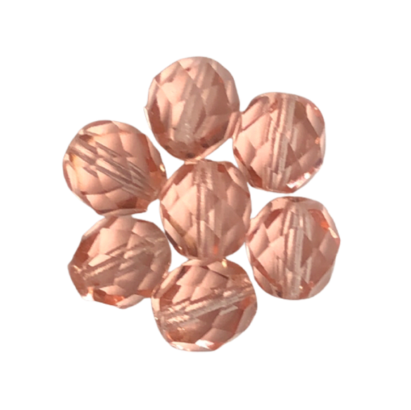 Peach - Glass Fire Polished Beads, 8mm