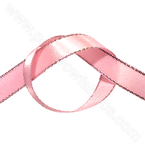 Pink/Silver - 3/8" Metallic Ribbon