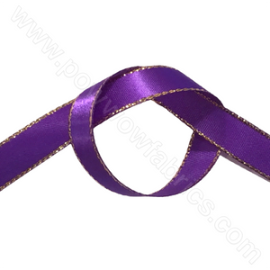 Purple/Gold - 3/8" Metallic Ribbon
