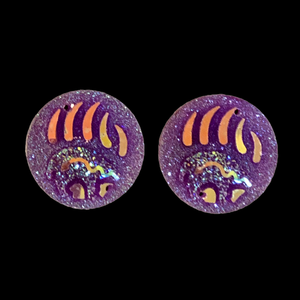 Purple Bear In Paw Round - Gems