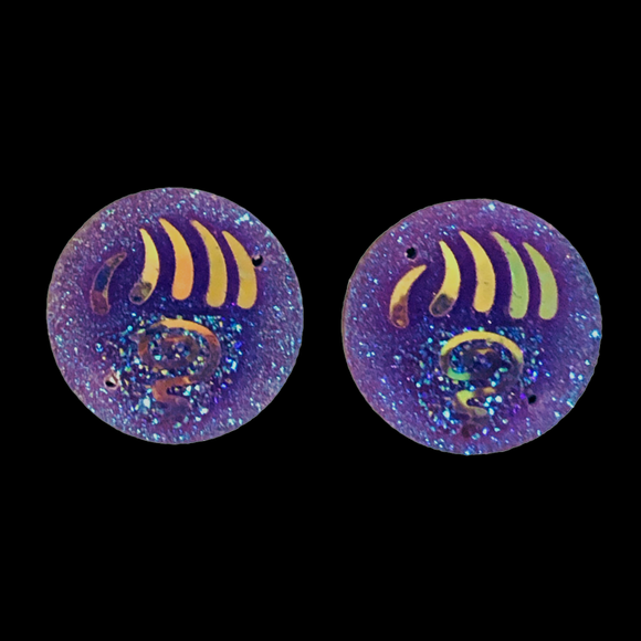 Purple Bear Paw Swirl Round - Gems