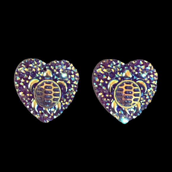 Purple Turtle Heart - Gems