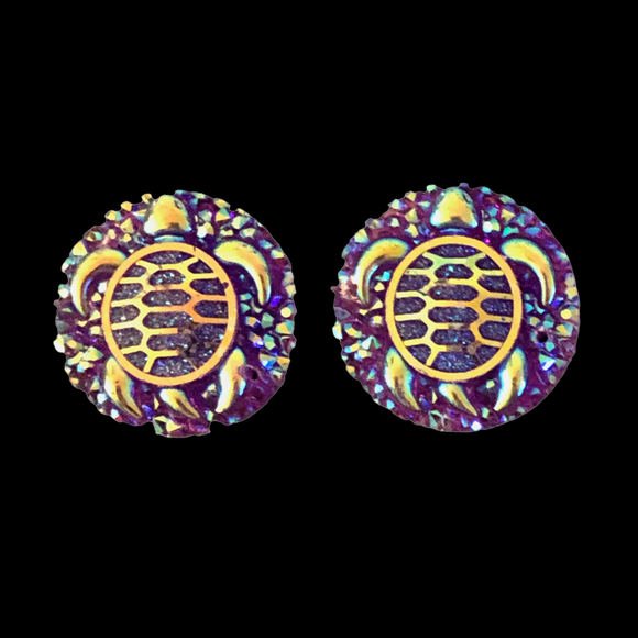 Purple Turtle Round - Gems