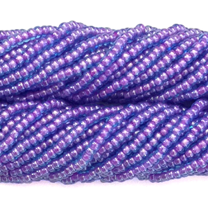 Purple Lined Aqua Opaque - Size 10 Seed Beads
