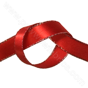 Red/Silver - 3/8" Metallic Ribbon