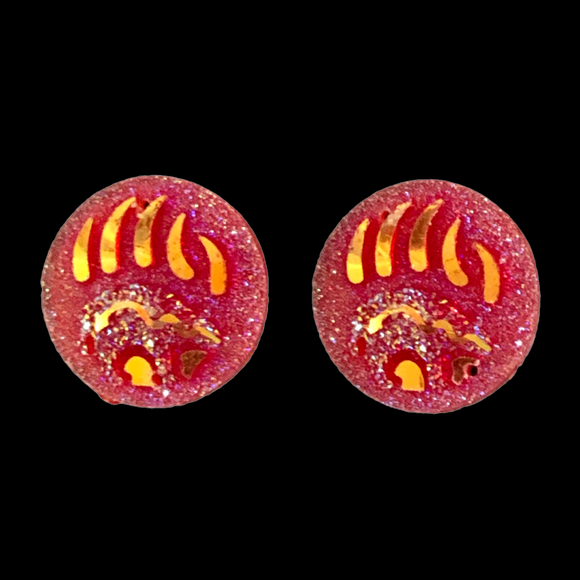 Red Bear In Paw Round - Gems
