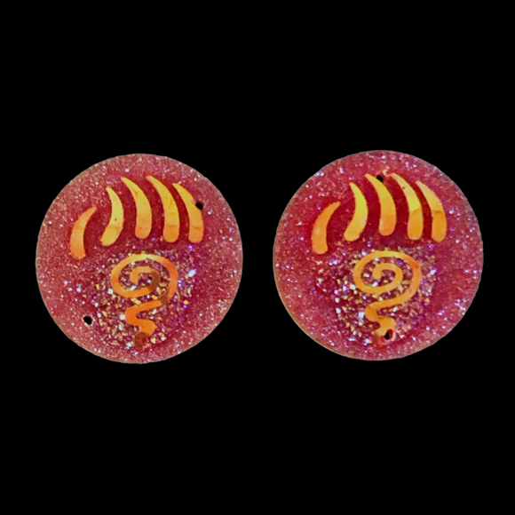 Red Bear Paw Swirl Round - Gems