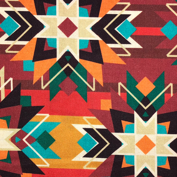 Native Morning Stardesign Red: Morningstar Burst - Geo Native – Powwow Fabrics and Designs