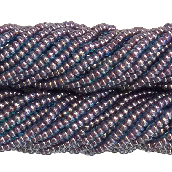 Red Lined Aqua Opaque - Size 10 Seed Beads