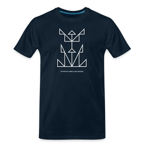 Powwow Fabrics Geometric Premium Organic T-Shirt - deep navy