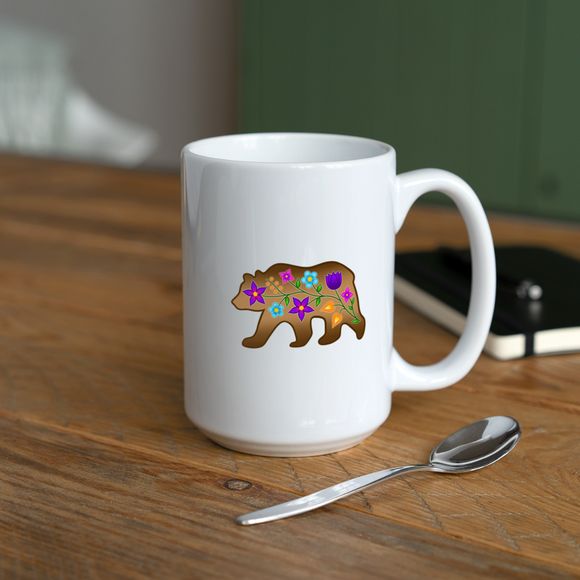 PFD Floral Bear Coffee/Tea Mug 15 oz - white