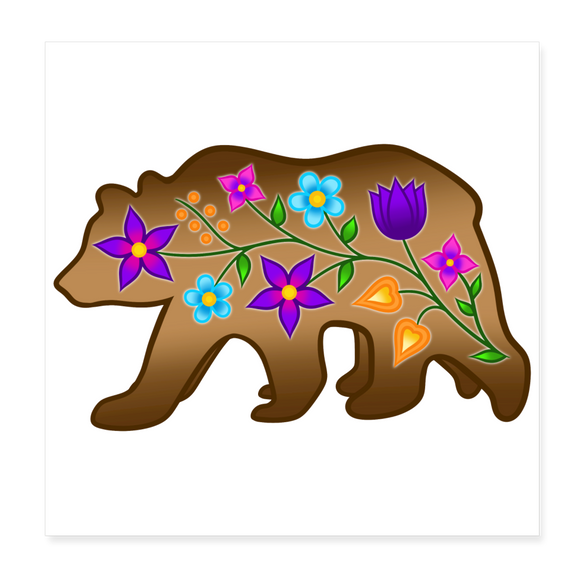 PFD Floral Bear Poster 8x8