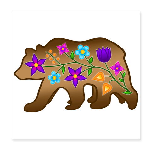 PFD Floral Bear Poster 8x8"