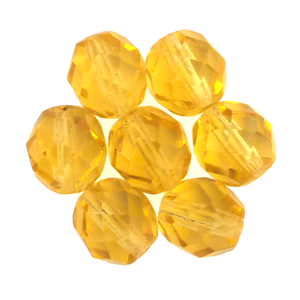 Light Topaz - Glass Fire Polished Beads, 8mm
