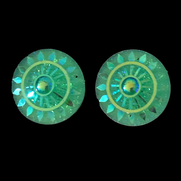 Turquoise Geometric Round - Gems