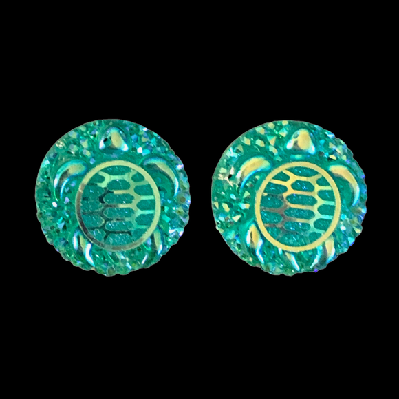 Turquoise Turtle Round - Gems