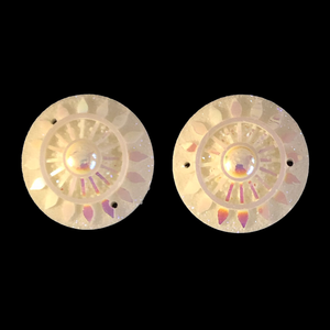 White Geometric Round - Gems