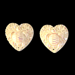 White Turtle Heart - Gems