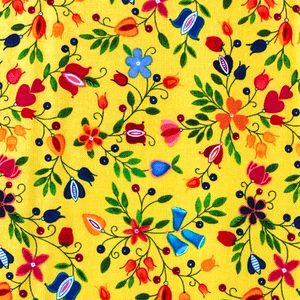 Yellow #16: Fancy Shawl Floral - Cotton Calico